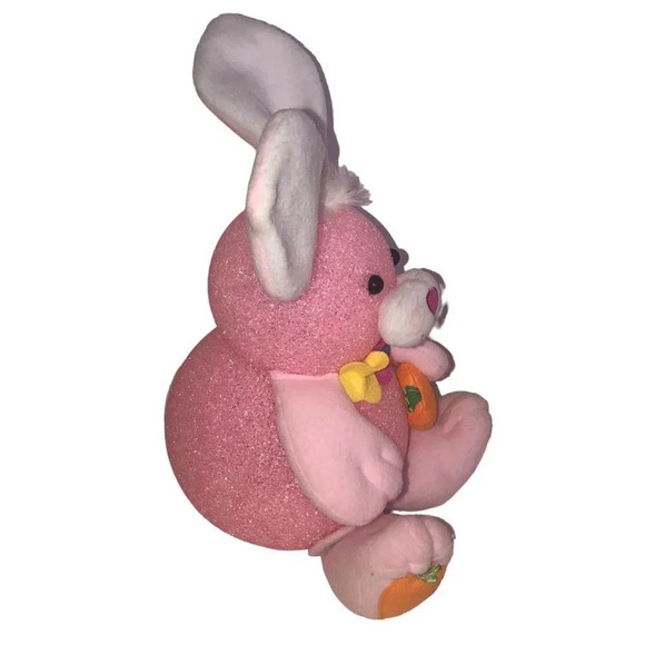 VINTAGE TRENDMASTERS 2000 Light-Up Melted Popcorn Pink Sitting Bunny/Rabbit - Picture 5 of 7